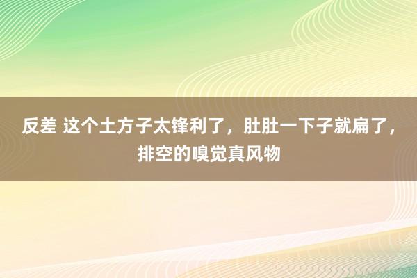 反差 这个土方子太锋利了，肚肚一下子就扁了，排空的嗅觉真风物